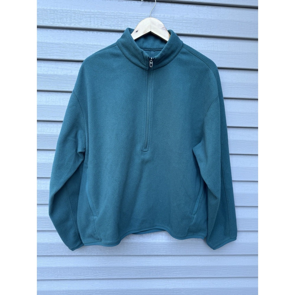 Lululemon Oversize Fleece 1/2 Zip Mens Medium Green Pullover Athletic Sweater